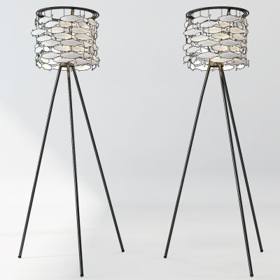 现代鱼形状落地灯组合