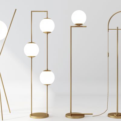 现代金属落地灯组合