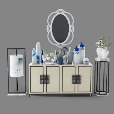 中式玄关柜饰品摆件