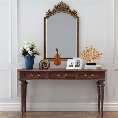 美式玄关柜装饰柜镜子