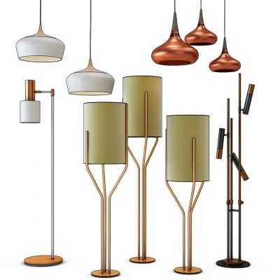 现代金属落地灯组合