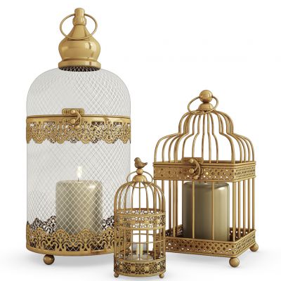 欧式铁艺鸟笼烛台灯落地灯