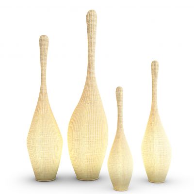 现代藤艺落地灯