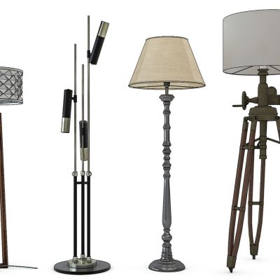 现代金属落地灯组合