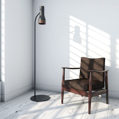 现代单椅休闲椅落地灯