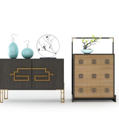 新中式玄关柜组合