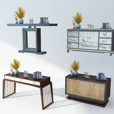 新中式玄关柜条案摆台端景台边柜