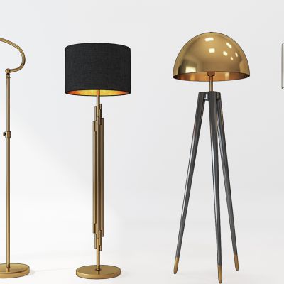 现代金属落地灯组合