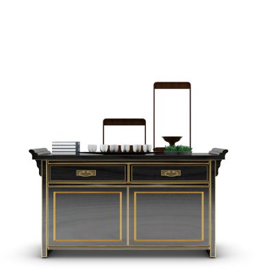 中式玄关柜及饰品