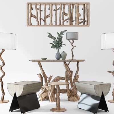 原木装饰品落地灯挂饰