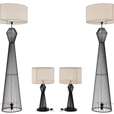 现代金属落地灯组合