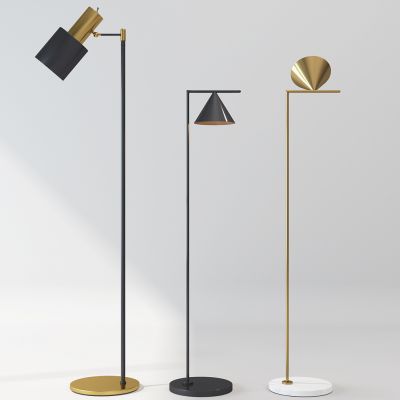 现代金属落地灯组合