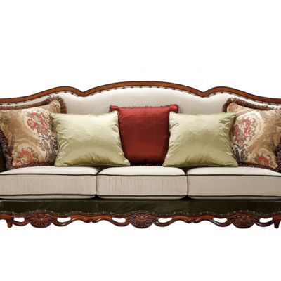 美式皮革三人沙发