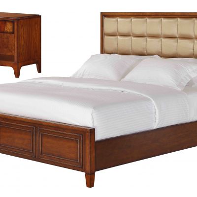 美式床和床头柜组合