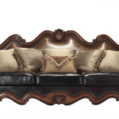 美式皮革三人沙发