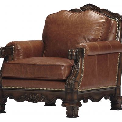 美式皮革单人沙发