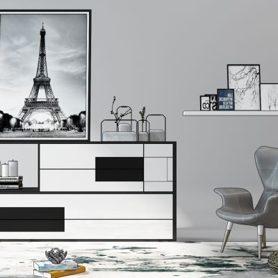 现代装饰柜饰品摆件休闲椅