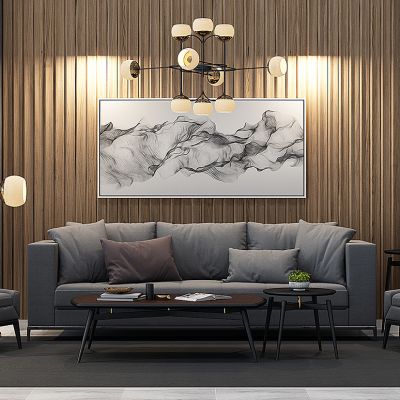 现代沙发茶几组合落地灯台灯