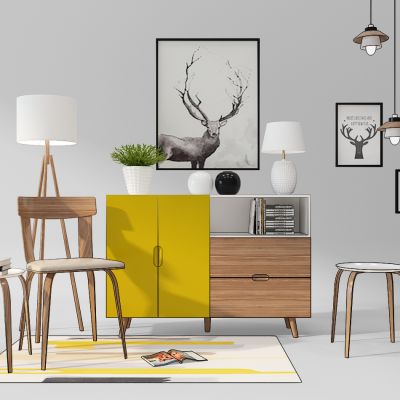 北欧装饰柜椅子