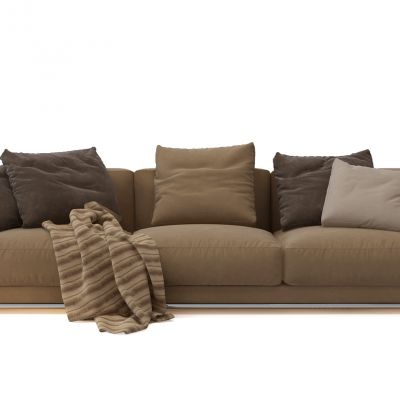 现代三人布艺沙发