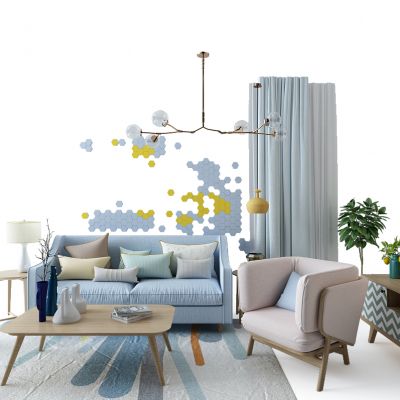 现代沙发组合电视柜