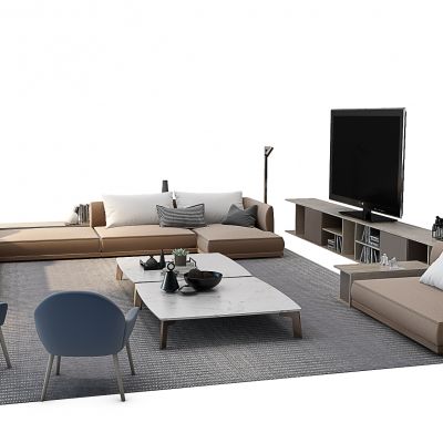 现代沙发电视柜