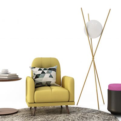 现代时尚单人沙发圆几