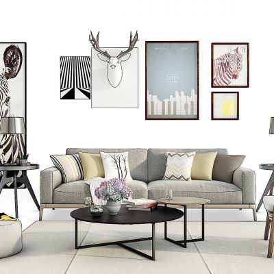 现代沙发茶几组合