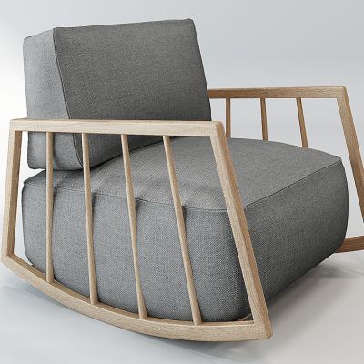 现代实木布艺休闲沙发