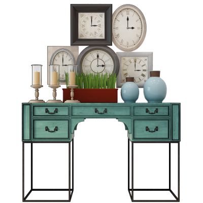 地中海欧式田园装饰柜石英钟