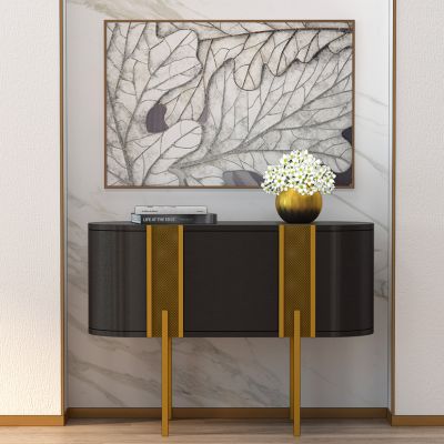 现代新中式轻奢边柜玄关柜