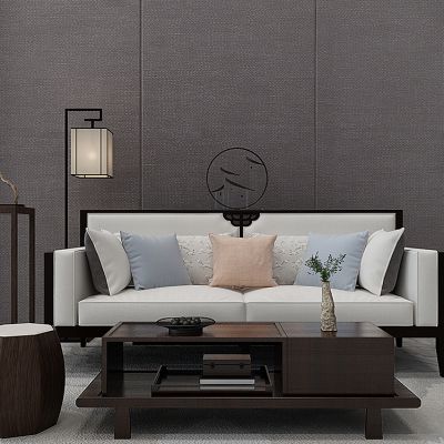 新中式沙发茶几花架落地灯吊灯鼓凳