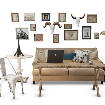 工业沙发桌椅挂画