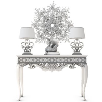 欧式简约边柜陈设品组合