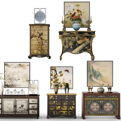 中式彩绘装饰柜玄关柜