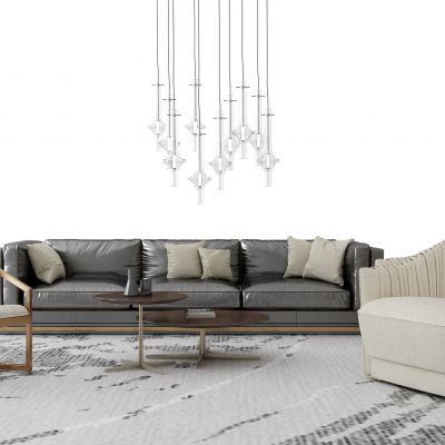现代沙发茶几组合吊灯