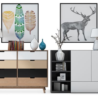 北欧边柜装饰柜台灯