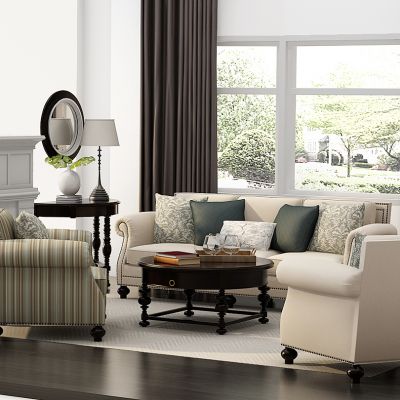 美式客厅美式沙发茶几壁炉玄关柜