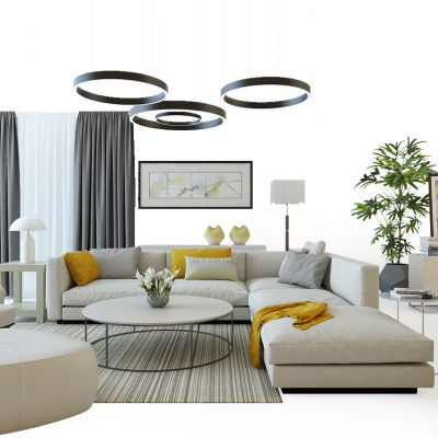 现代沙发组合电视柜