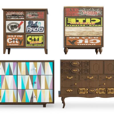 工业风玄关端景柜边柜斗柜装饰画墙饰