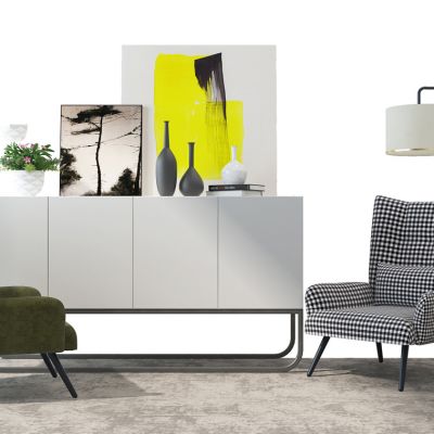 现代北欧玄关边柜组合