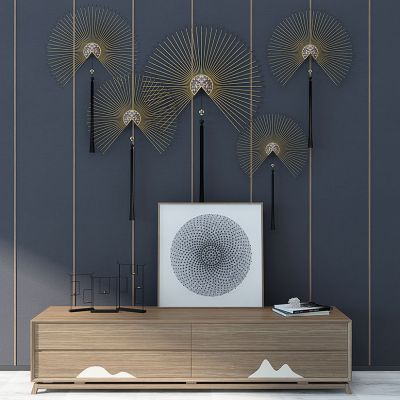 新中式禅意电视柜墙饰挂饰