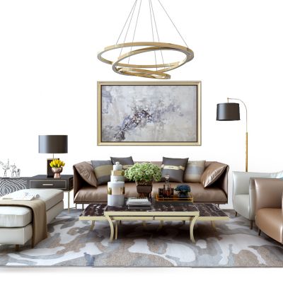 现代沙发组合电视柜