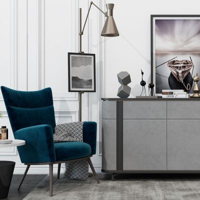 现代轻奢简欧式餐边柜玄关柜休闲椅沙发边几