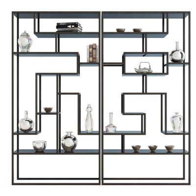 新中式博古架摆件组合