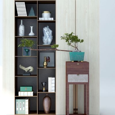 新中式装饰品花几花架摆台盆景