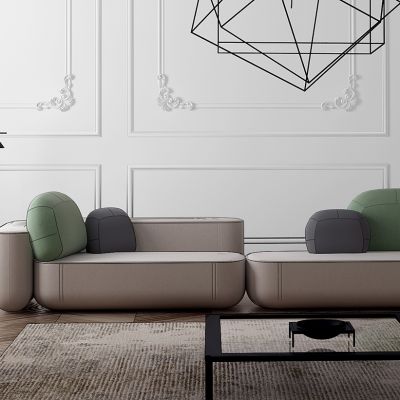 现代布艺双人沙发