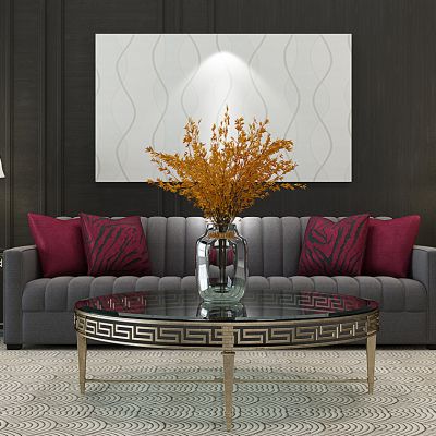 新中式欧式沙发茶几台灯