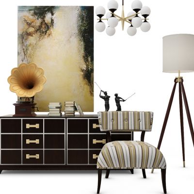 欧式装饰柜留声机落地灯