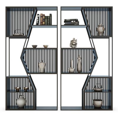 新中式博古架摆件组合